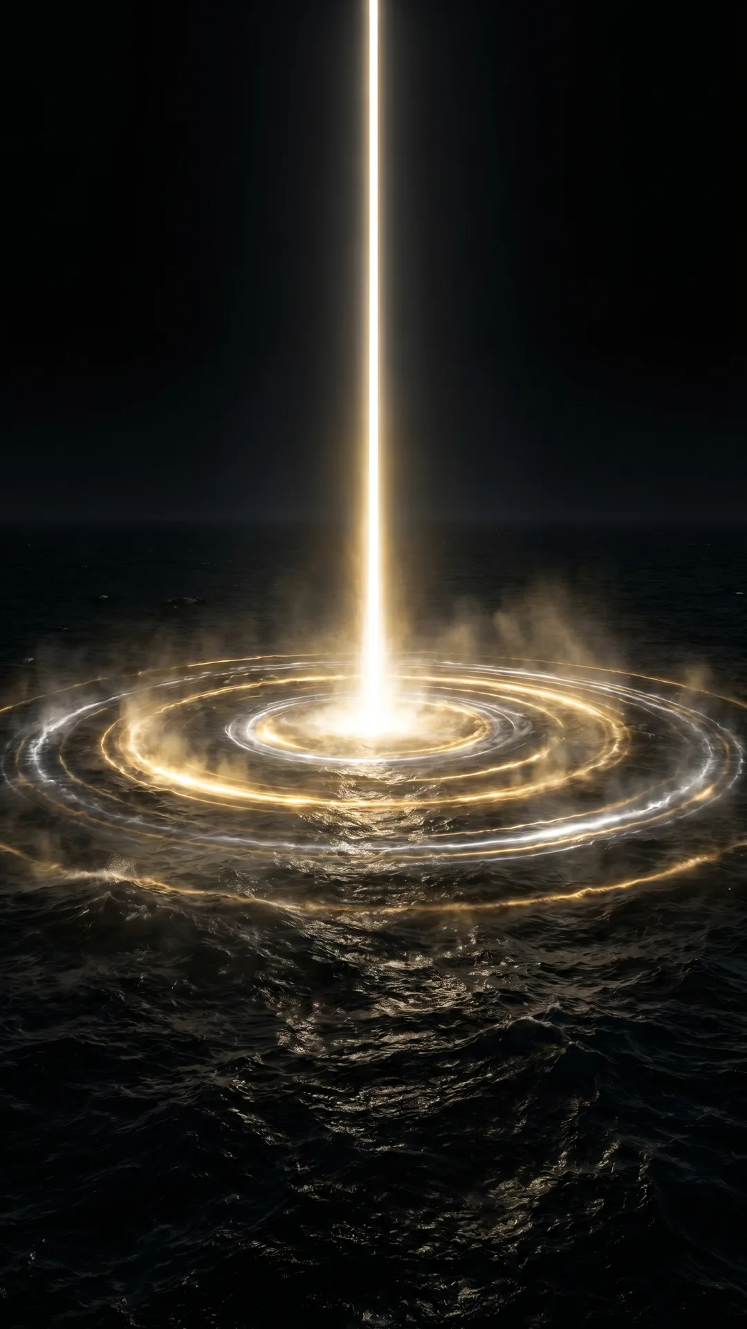 Cinematic scene of creation's first light, Genesis 1