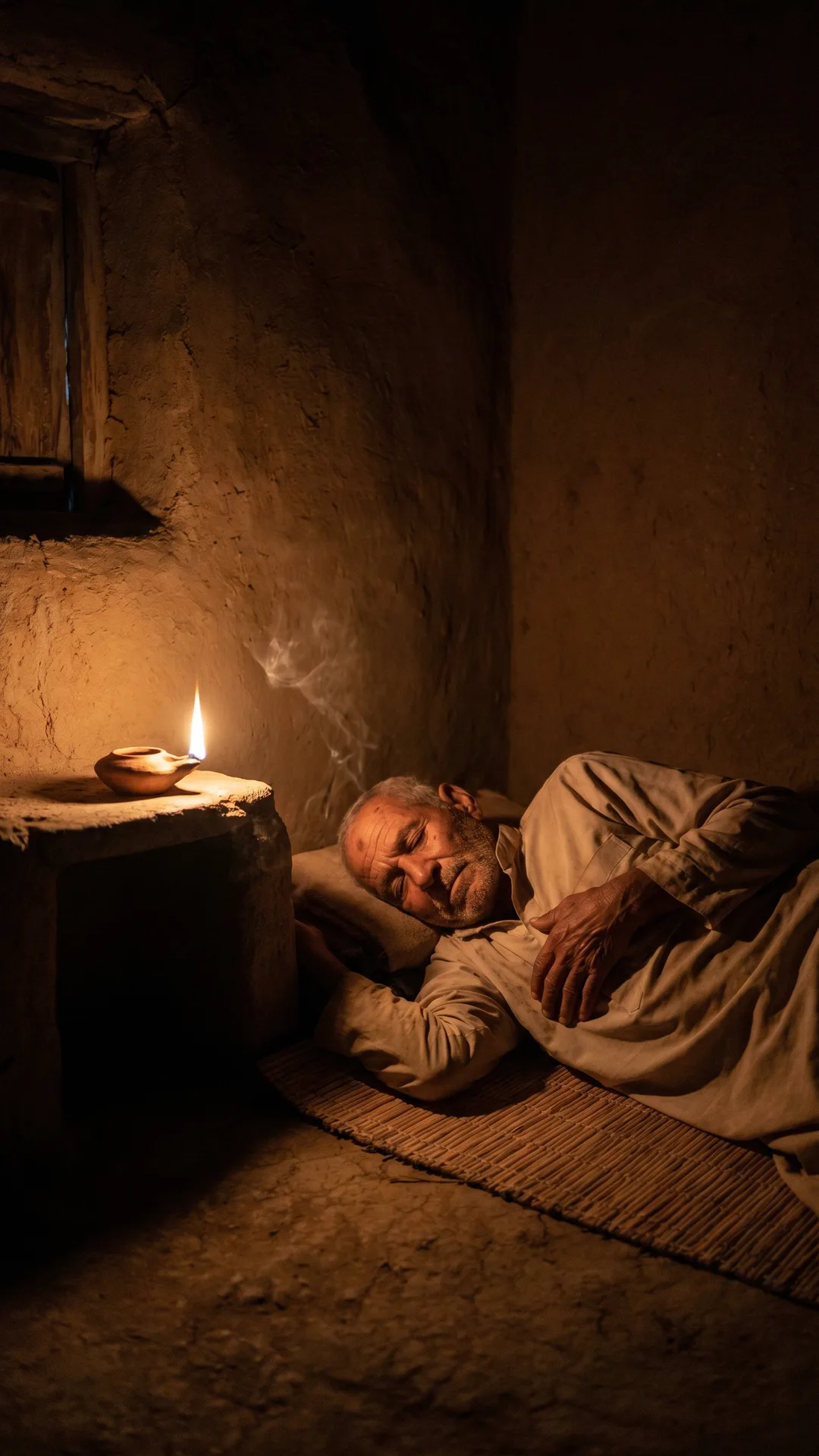 Cinematic scene of a quiet night of trust, Psalm 4