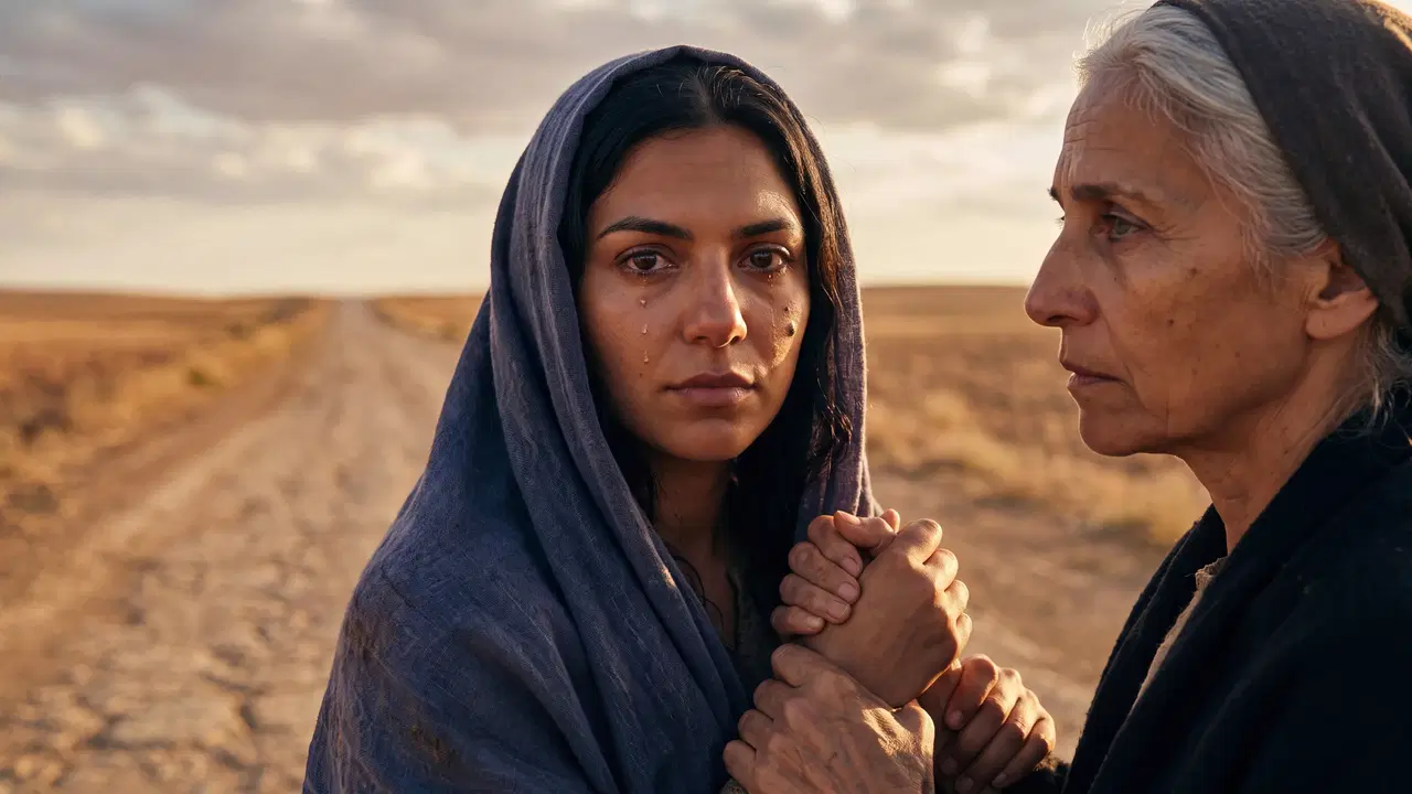 Ruth 1:16 rendered as cinematic verse imagery in Sleep Bible